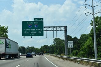 I-95 south at I-64/195 - Richmond, VA