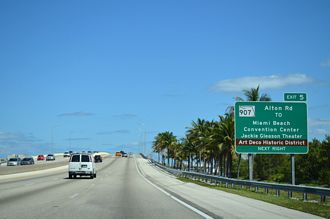 I-195 east at SR 907/Alton Rd - Miami Beach, FL