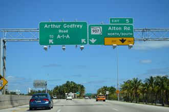 I-195 east at SR 907/Alton Rd - Miami Beach, FL
