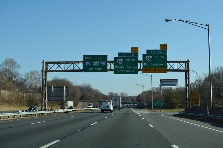 I-195 east at US 206 - White Horse, NJ