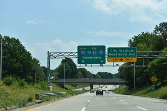 I-195 south at SR 195/Downtown Expwy - Richmond, VA