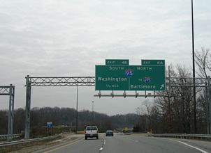 I-195 west at I-95/MD 166 - Arbutus