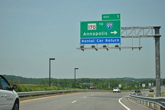 I-195 west at MD 170 - Linthicum