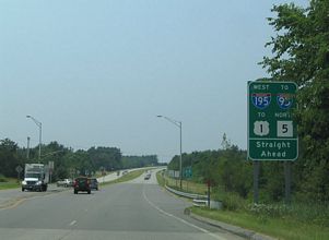 Maine Route 5 North at Interstate 195 in Saco