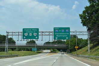 Virginia Route 195/Downtown Expressway West at Interstate 195 in Richmond