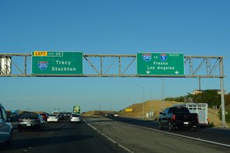 I-580 East at the separation with Interstate 205 at Mountain House, California