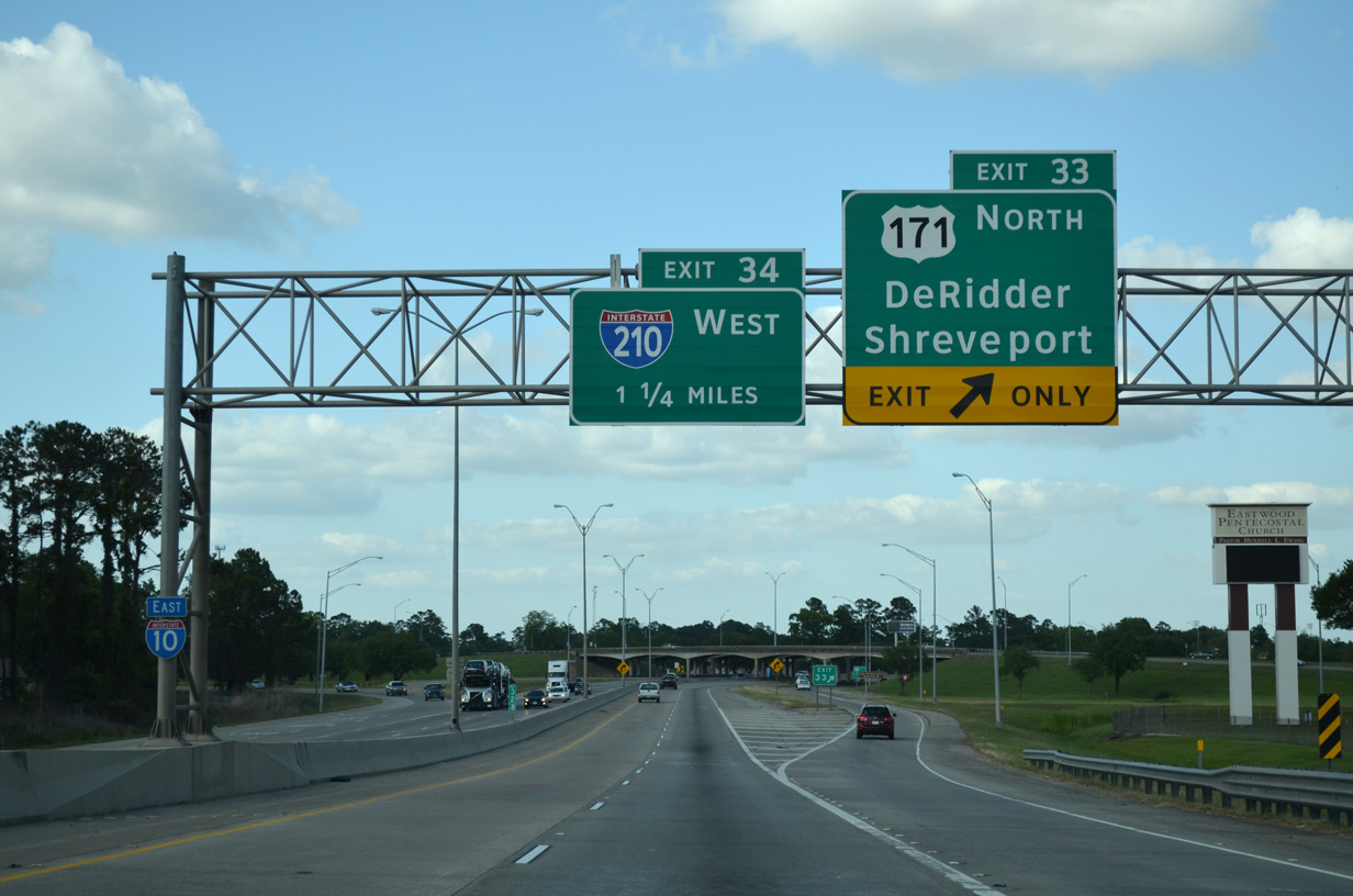 I-10 east at US 171/I-210 - Lake Charles, LA