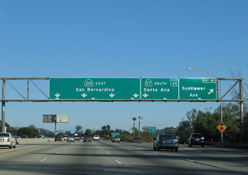 I-210 east at SR 57/210 - Glendora, CA
