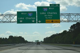 I-10 west at I-210 - Lake Charles, LA