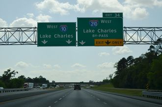 I-10 West at Interstate 210 in Lake Charles, Louisiana