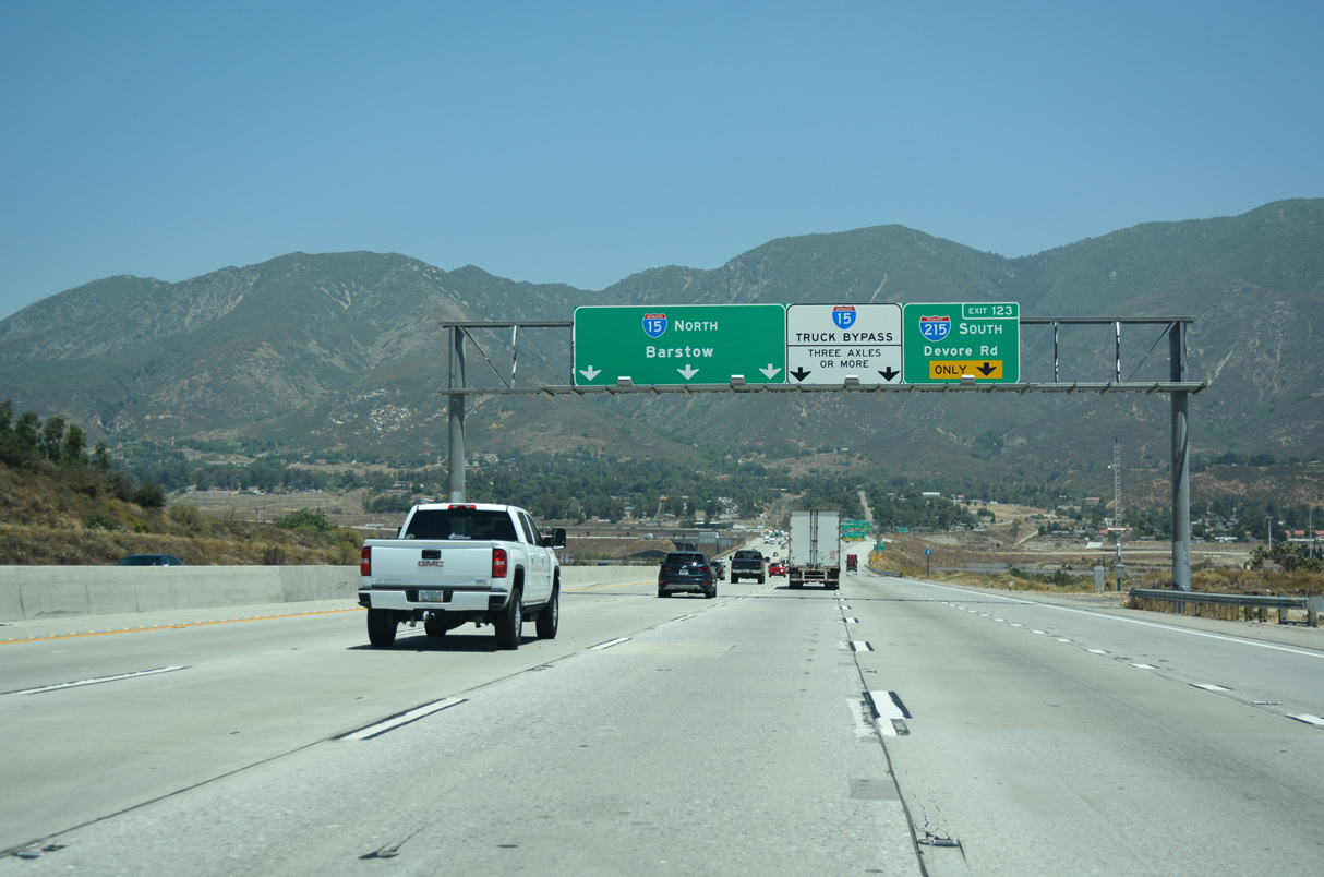 I-15 north at I-215 - Devore, CA