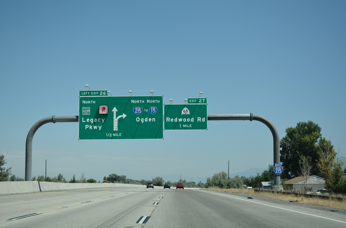 I-215 north a half mile ahead of Legacy Pkwy in Salt Lake City, Utah.