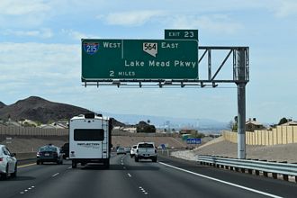 I-11/US 93-95 one mile ahead of the Henderson Bowl interchange.