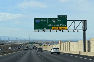 I-11 north at SR 564 east in Henderson and I-215 west to Paradise, NV.