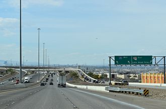 I-11/US 93-95 north at the systems interchange with I-215/SR 564 in Henderson, NV.