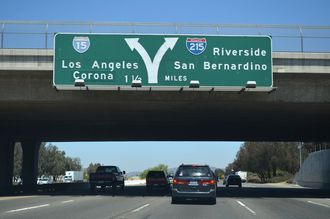 I-15 North at Interstate 215 in Murietta, California