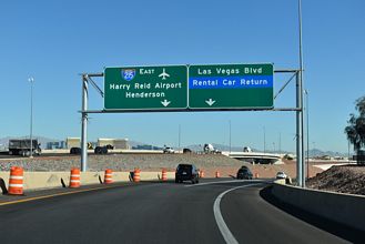 The exit for I-215 east also connects with George Crockett Road