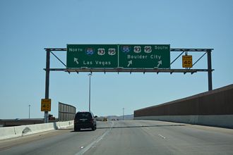 The flyover linking the east end of I-215 with then-Interstate 515