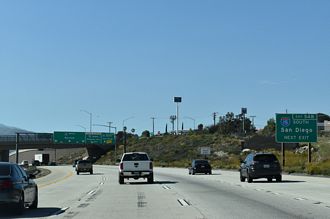 Exit 54 B connects with a directional ramp linking I-215 north with I-15 south.