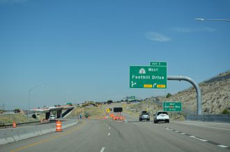 I-215 north at I-80/SR 186 - Millcreek, UT