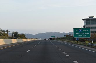 I-215 south at Murietta Hot Springs Rd to I-15 north in Murietta, CA.