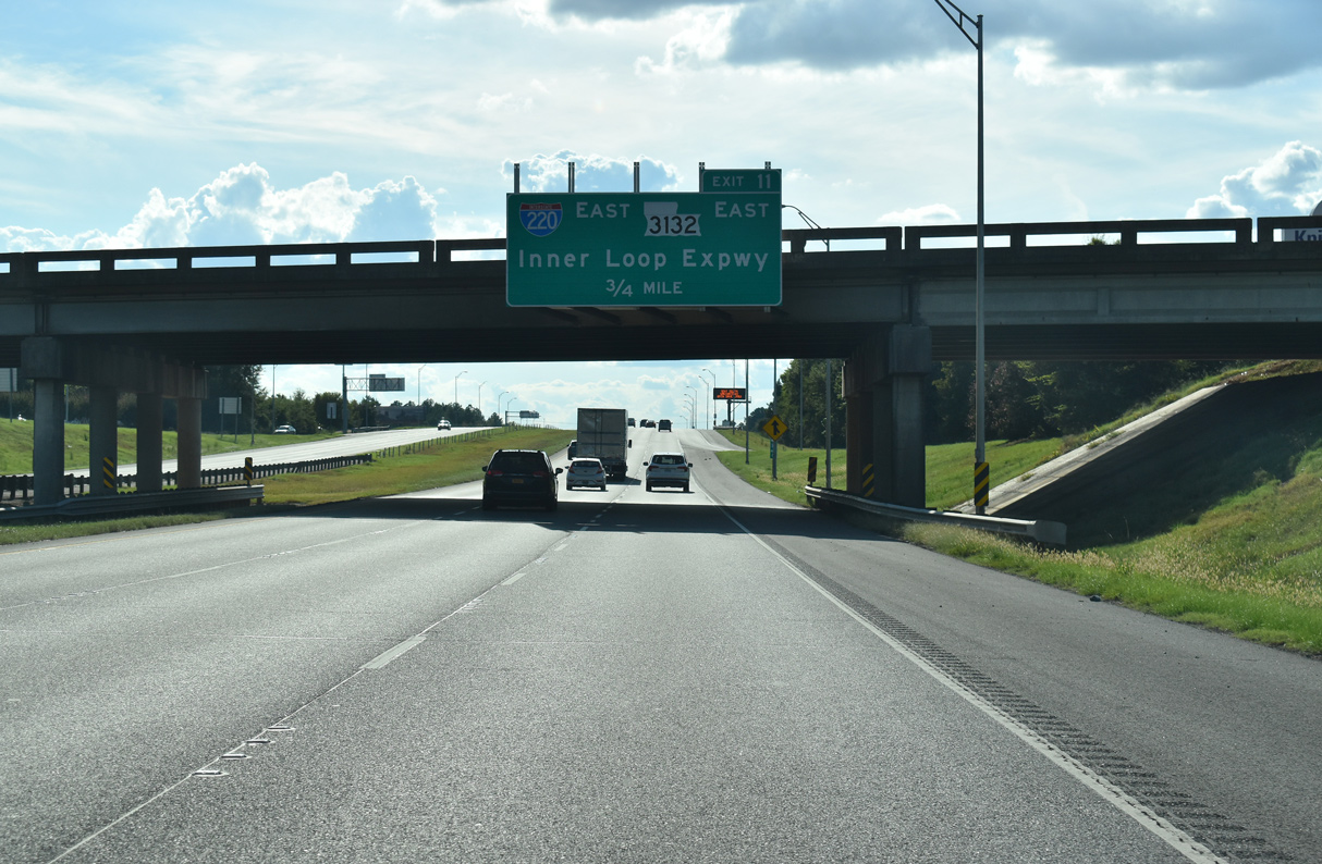 I-20/49 west at I-220/LA 3132 - Shreveport, LA