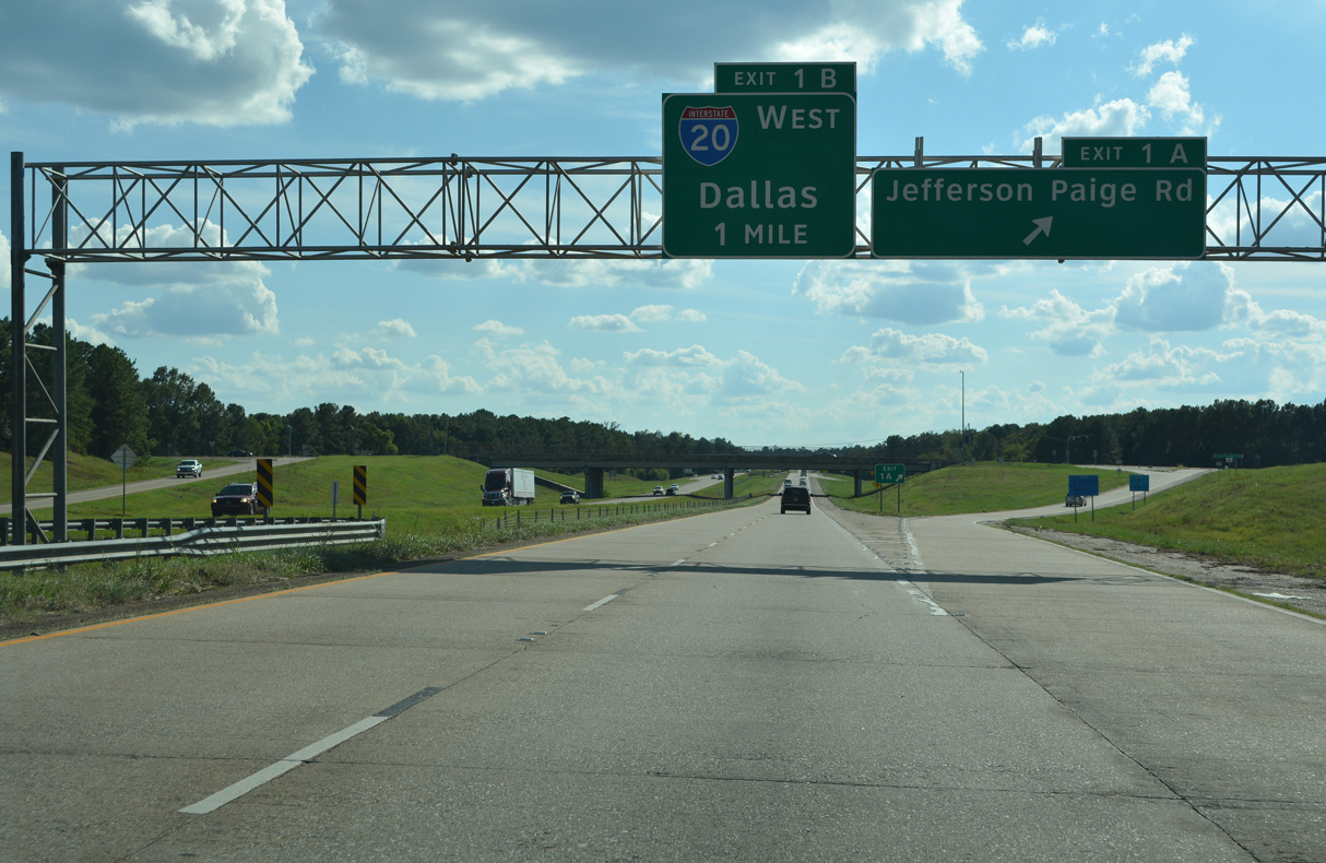 I-220/49 west at I-20/LA 3132 - Shreveport