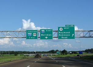 I-20 east at I-220/US 49 - Jackson, MS