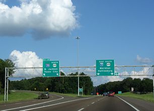 I-20 east at I-220/US 49 - Jackson, MS
