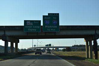 I-220/49 west at I-20/LA 3132 - Shreveport
