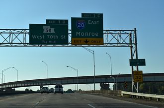 I-220/49 west at I-20/LA 3132 - Shreveport