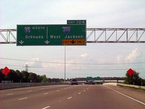 I-55 north at I-220 - Jackson, MS