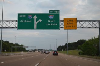I-55 south at I-220 - Ridgeland, MS