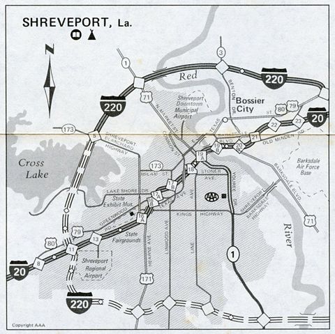Shreveport, LA - 1979 Map