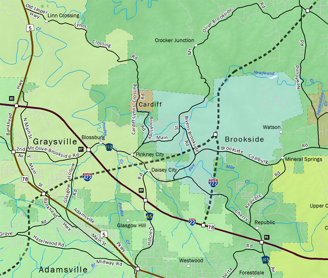 Interstate 222 Map