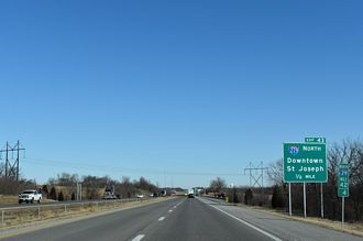 I-29/US 71 north at I-229 - St. Joseph, MO