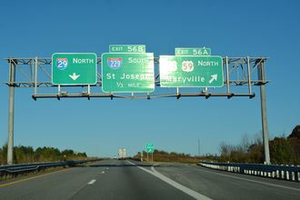 I-29/US 59-71 north at I-229 - Savannah, MO