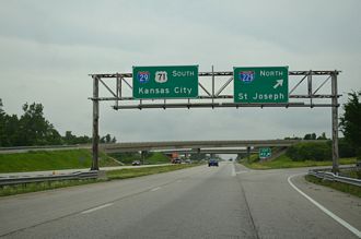 I-29/US 71 south at I-229 - St. Joseph, MO