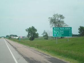 I-90 east at Sioux Falls, SD
