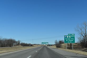 I-229 north at I-29/US 59-71 - Savannah, MO
