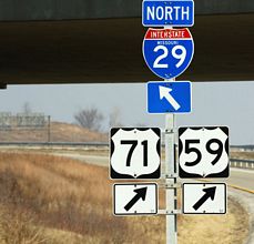 I-229 north at I-29/US 59-71 - Savannah, MO
