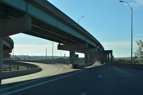 I-229 south on the Double Decker Bridge - St. Joseph, MO
