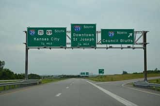 US 59/71 south at I-29/229 - Savannah, MO