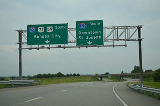 US 59/71 south at I-29/229 - Savannah, MO