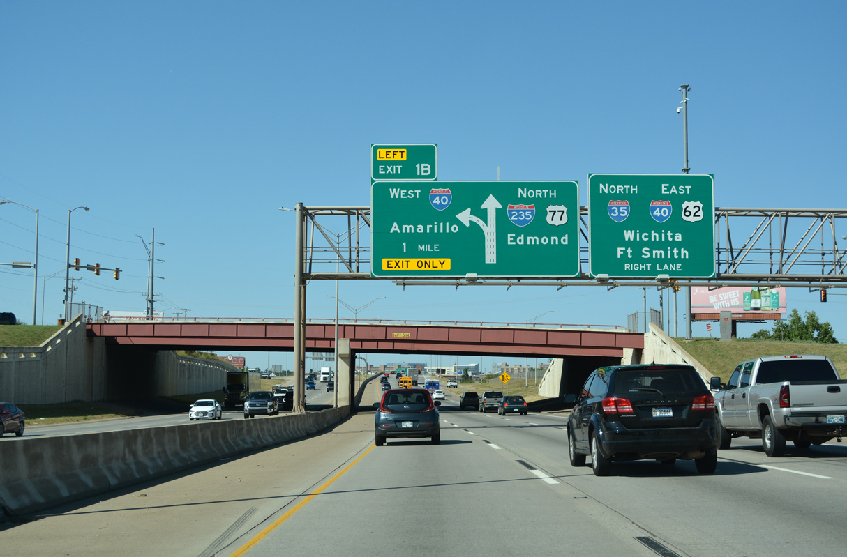 I-35/US 77 north at I-40/235/US 62 - Oklahoma City, OK
