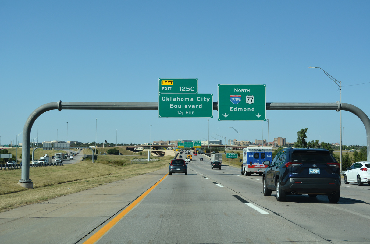 I-35/US 77 north at I-40/235/US 62 - Oklahoma City, OK