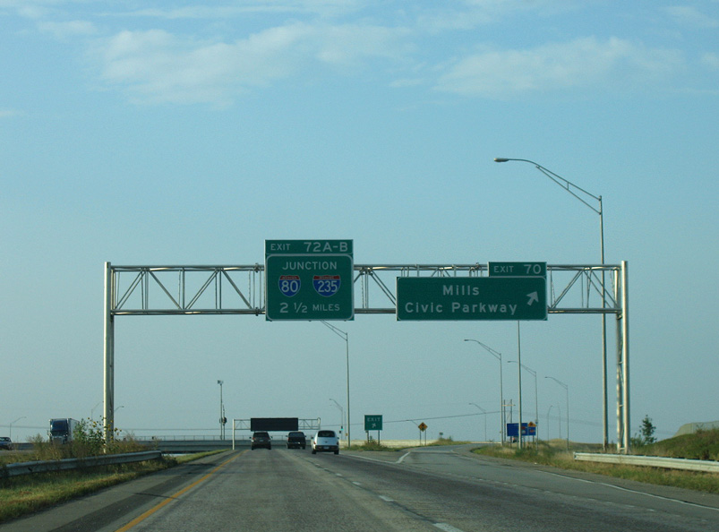 I-35 north at I-80/235 - 2005