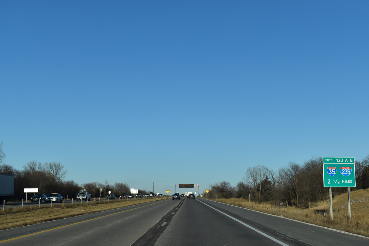 I-80 east two miles from I-35 and I-235 east in West Des Moines, IA