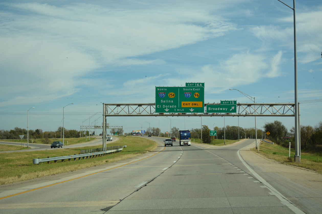 I-235/K-96 north at I-135/US 81/K-254 in 2016