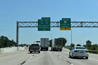 I-35/80 east at U.S. 69 near Des Moines, IA